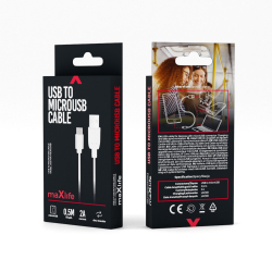 Kabel USB micro 0.5m biały Maxlife 2A
